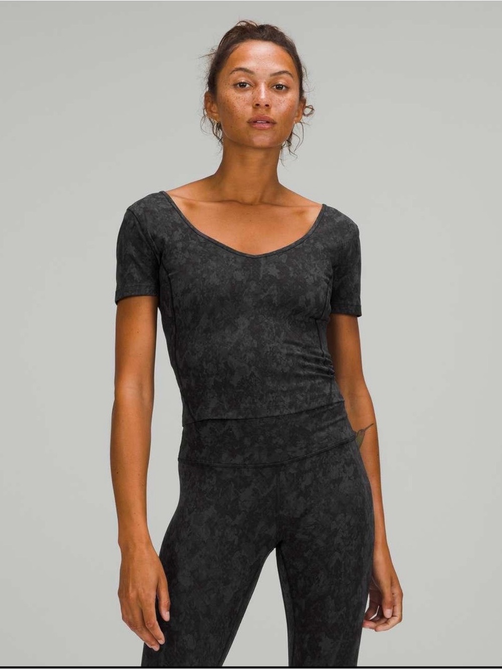 Lululemon Align Black Gray Crop Top Size Small